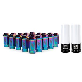Mishimoto Aluminum Locking Lug Nuts M12x1.25, 20pc Set, Neo Chrome