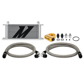 Mishimoto Universal Thermostatic Oil Cooler Kit, 16-Row, Silver