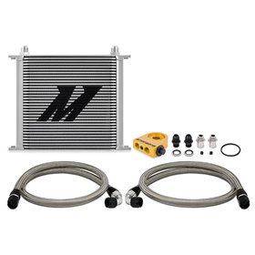 Mishimoto Universal Thermostatic Oil Cooler Kit, 34-Row, Silver